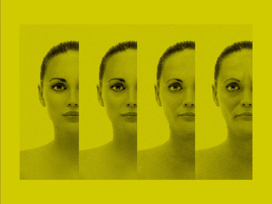 Four faces showing different biological ages versus chronological age