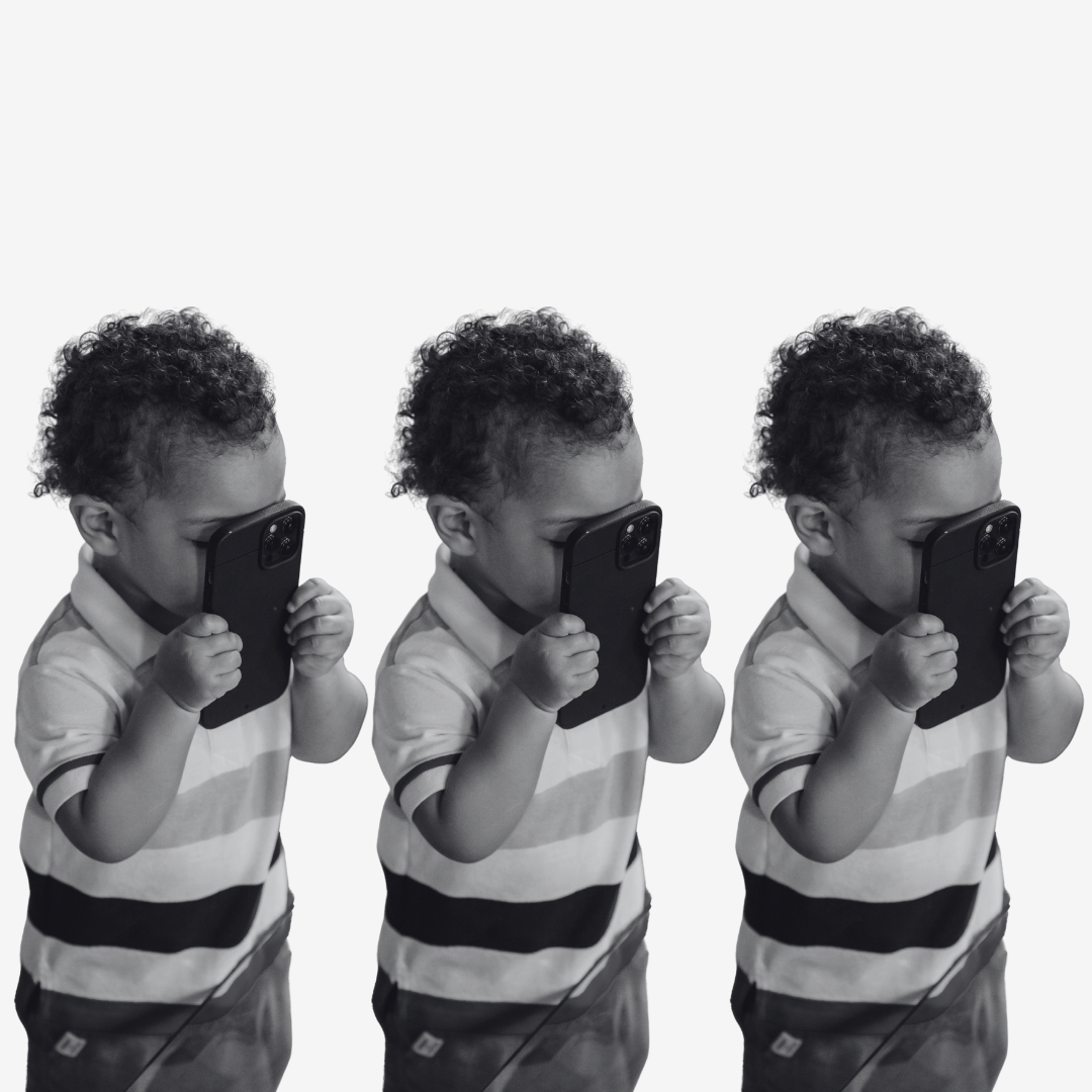 Children smartphone use and mental well-being illustration