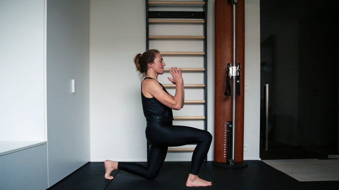 Woman performing lunges exercise for strength training after 40