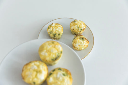 Savory egg muffins with vegetables on a plate